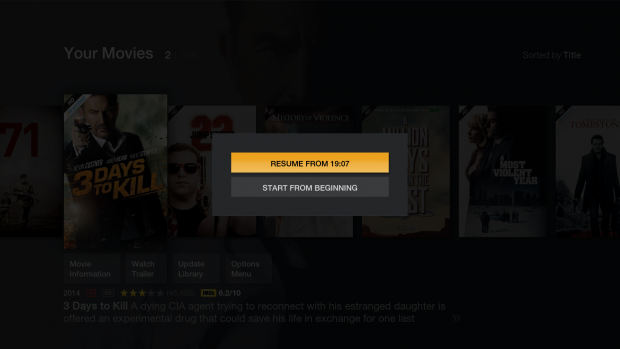 FTV Skin f&uuml;r Kodi - Wiedergabe fortsetzen (Bild: Hitcher)